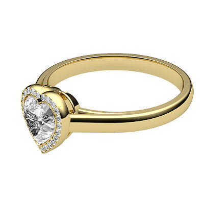 Trionfo Heart Solitaire halo Classic band