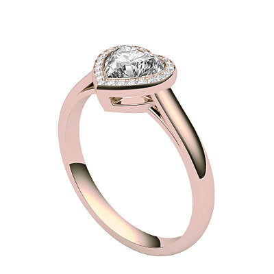 Trionfo Heart Solitaire halo Classic band