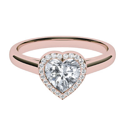 Trionfo Heart Solitaire halo Classic band