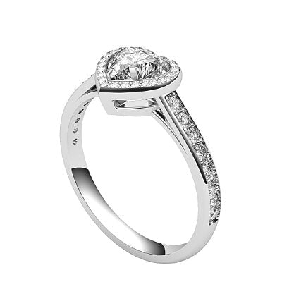 Trionfo Heart Solitaire halo Half diamond band