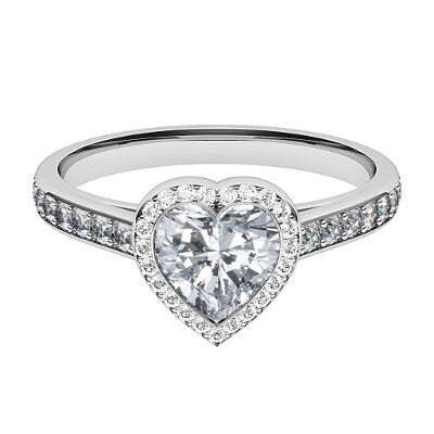 Trionfo Heart Solitaire halo Half diamond band