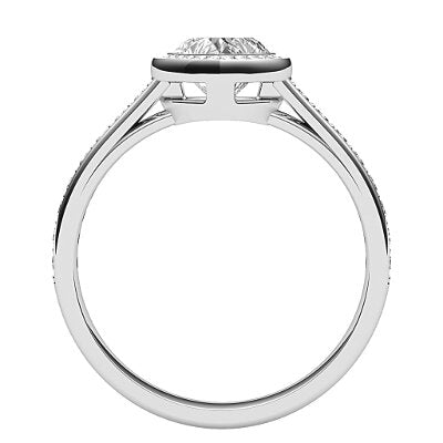 Trionfo Heart Solitaire halo Half diamond band
