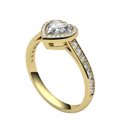 Trionfo Heart Solitaire halo Half diamond band