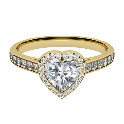 Trionfo Heart Solitaire halo Half diamond band