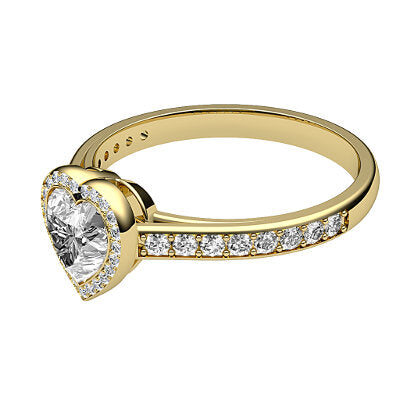 Trionfo Heart Solitaire halo Half diamond band