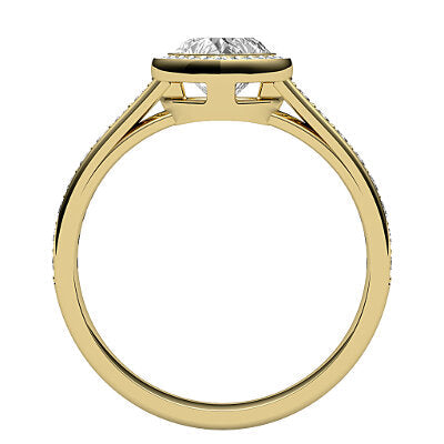 Trionfo Heart Solitaire halo Half diamond band