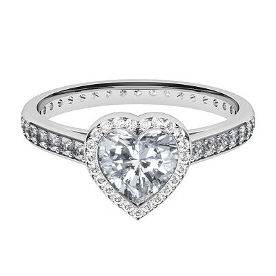 Trionfo Heart Solitaire halo Full diamond band
