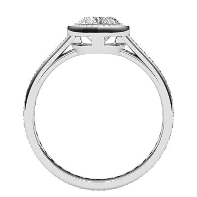 Trionfo Heart Solitaire halo Full diamond band