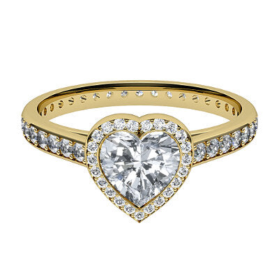 Trionfo Heart Solitaire halo Full diamond band