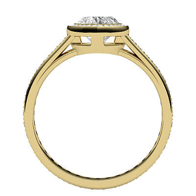 Trionfo Heart Solitaire halo Full diamond band