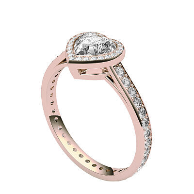 Trionfo Heart Solitaire halo Full diamond band