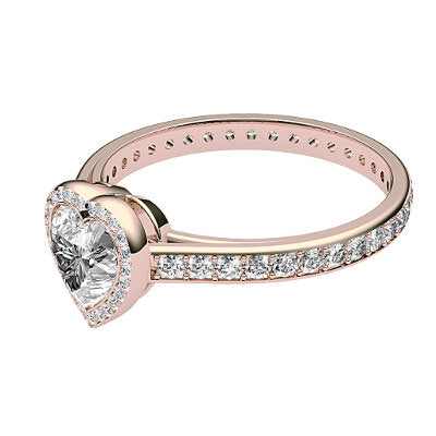 Trionfo Heart Solitaire halo Full diamond band