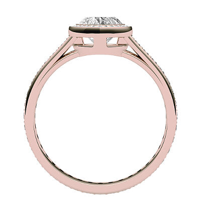 Trionfo Heart Solitaire halo Full diamond band