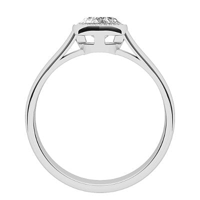 Vittoria Heart Solitaire halo Classic band