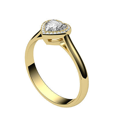 Vittoria Heart Solitaire halo Classic band