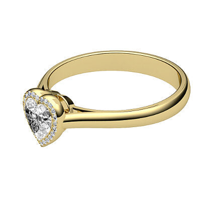 Vittoria Heart Solitaire halo Classic band