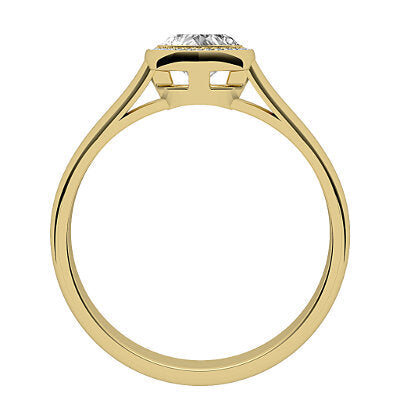 Vittoria Heart Solitaire halo Classic band