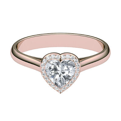 Vittoria Heart Solitaire halo Classic band