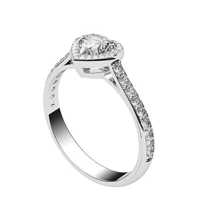 Vittoria Heart Solitaire halo Half diamond band
