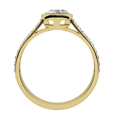 Vittoria Heart Solitaire halo Half diamond band