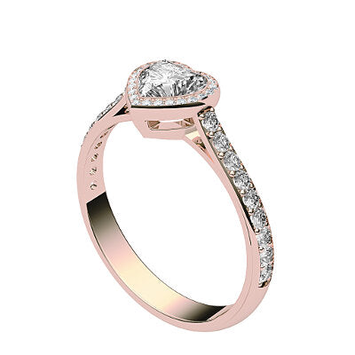 Vittoria Heart Solitaire halo Half diamond band