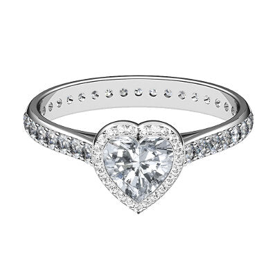 Vittoria Heart Solitaire halo Full diamond band