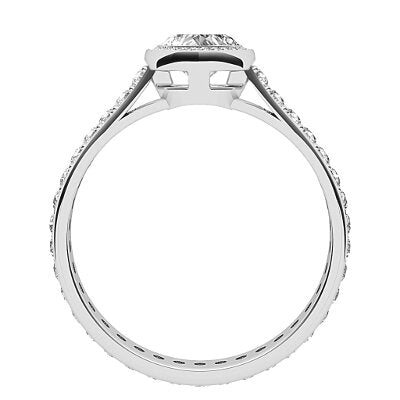 Vittoria Heart Solitaire halo Full diamond band