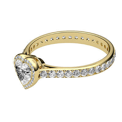 Vittoria Heart Solitaire halo Full diamond band