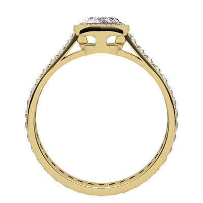 Vittoria Heart Solitaire halo Full diamond band