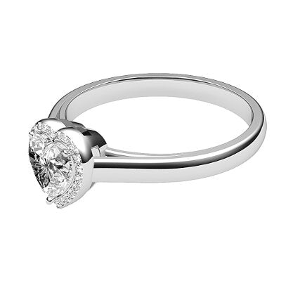 Trionfo Heart Solitaire halo Classic band 3 Prongs