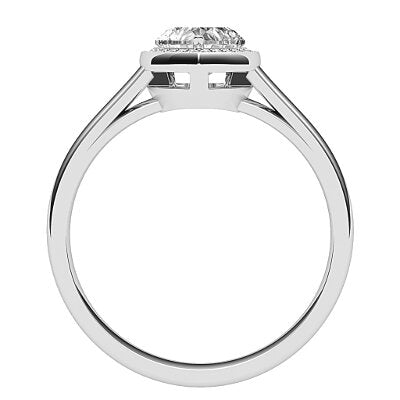 Trionfo Heart Solitaire halo Classic band 3 Prongs