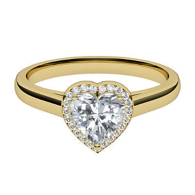 Trionfo Heart Solitaire halo Classic band 3 Prongs