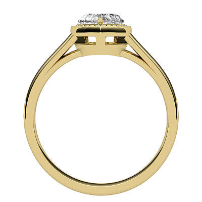 Trionfo Heart Solitaire halo Classic band 3 Prongs