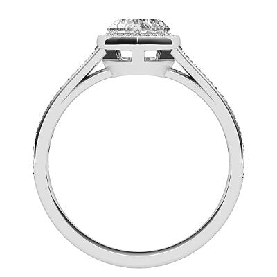 Trionfo Heart Solitaire halo Half diamond band 3 Prongs