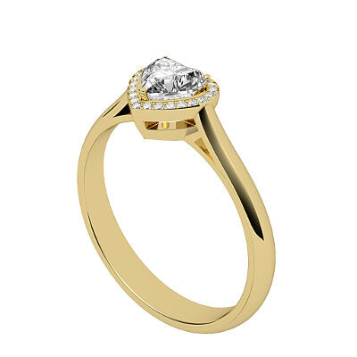 Vittoria Heart Solitaire halo Classic band 3 Prongs