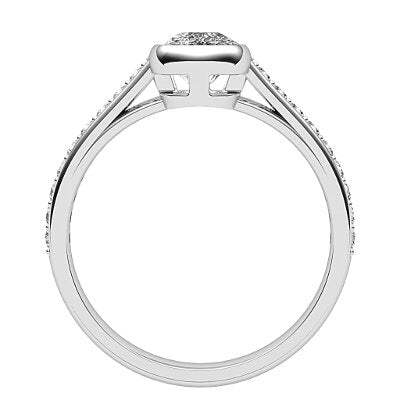 Trionfo Cushion Solitaire Half diamond band
