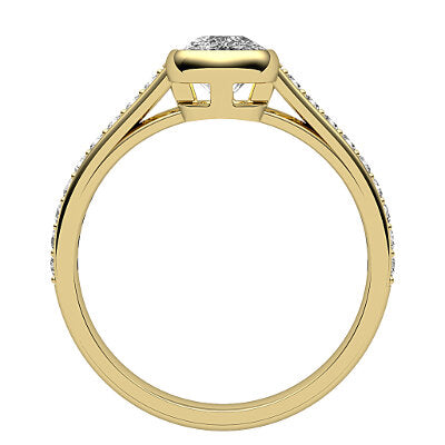 Trionfo Cushion Solitaire Half diamond band