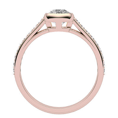 Trionfo Cushion Solitaire Half diamond band