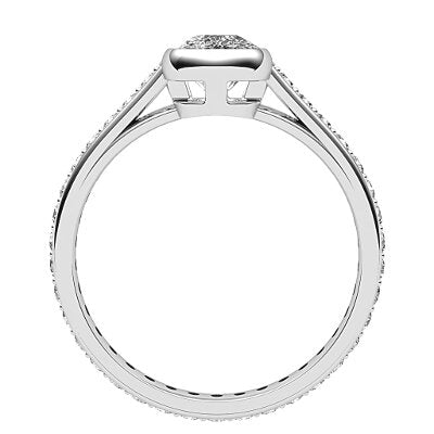 Trionfo Cushion Solitaire Full diamond band