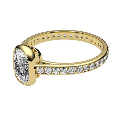Trionfo Cushion Solitaire Full diamond band