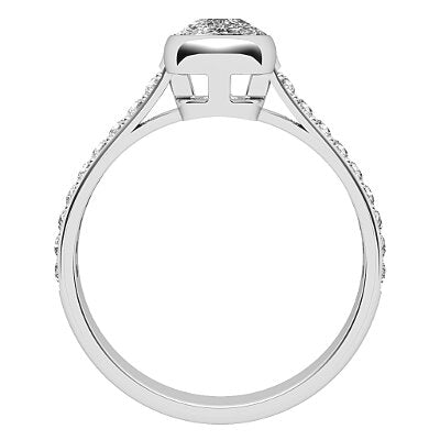 Vittoria Cushion Solitaire Half diamond band
