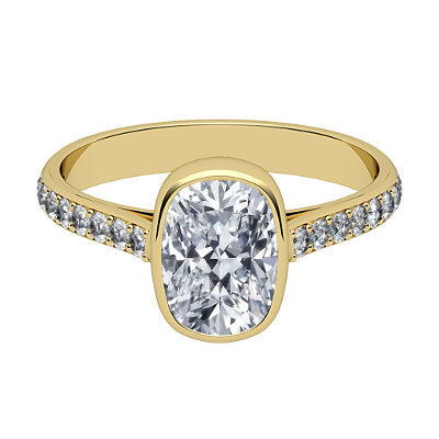 Vittoria Cushion Solitaire Half diamond band