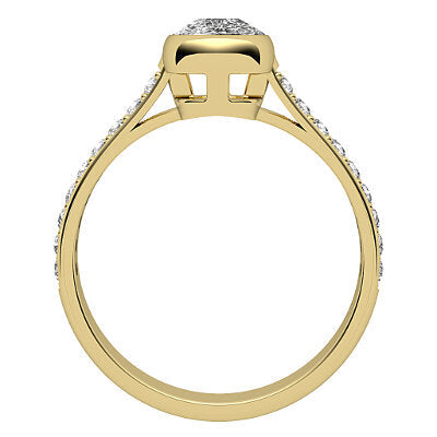 Vittoria Cushion Solitaire Half diamond band