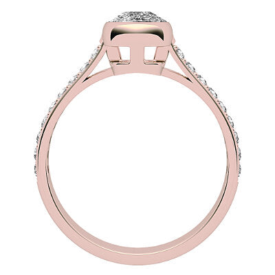 Vittoria Cushion Solitaire Half diamond band