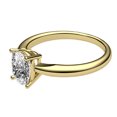 Simple Flat Cushion Solitaire Classic band 4 Prongs