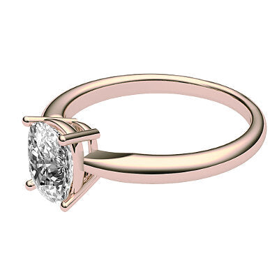 Simple Flat Cushion Solitaire Classic band 4 Prongs