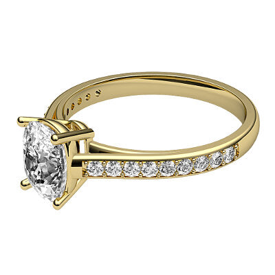 Trionfo Cushion Solitaire Half diamond band 4 Prongs