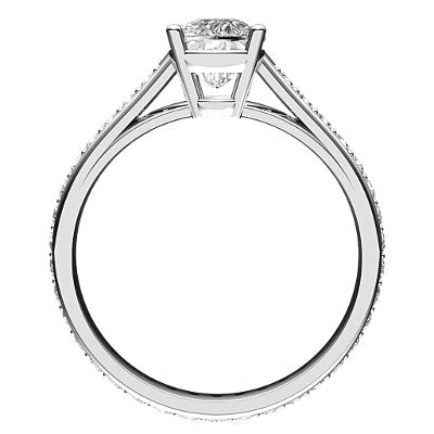 Trionfo Cushion Solitaire Full diamond band 4 Prongs