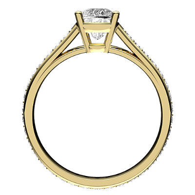 Trionfo Cushion Solitaire Full diamond band 4 Prongs
