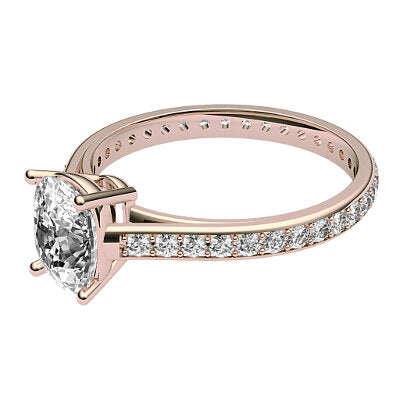 Trionfo Cushion Solitaire Full diamond band 4 Prongs